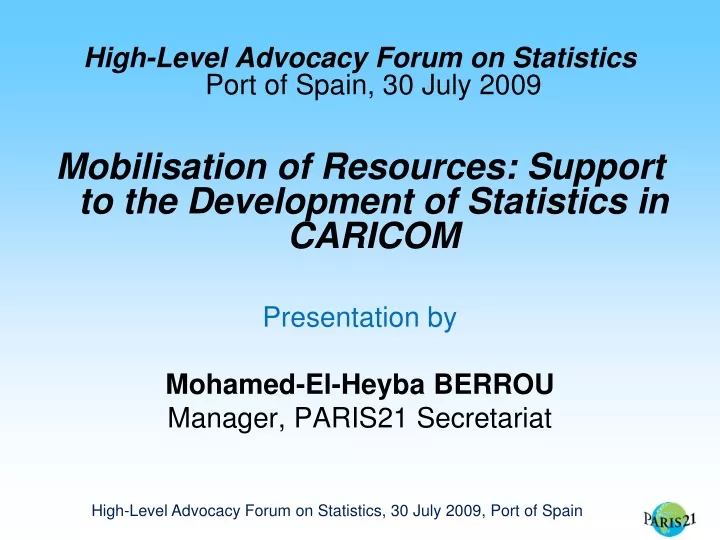high level advocacy forum on statistics port