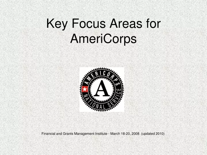 key focus areas for americorps