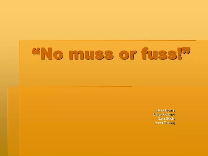 no muss or fuss