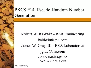 PKCS #14: Pseudo-Random Number Generation