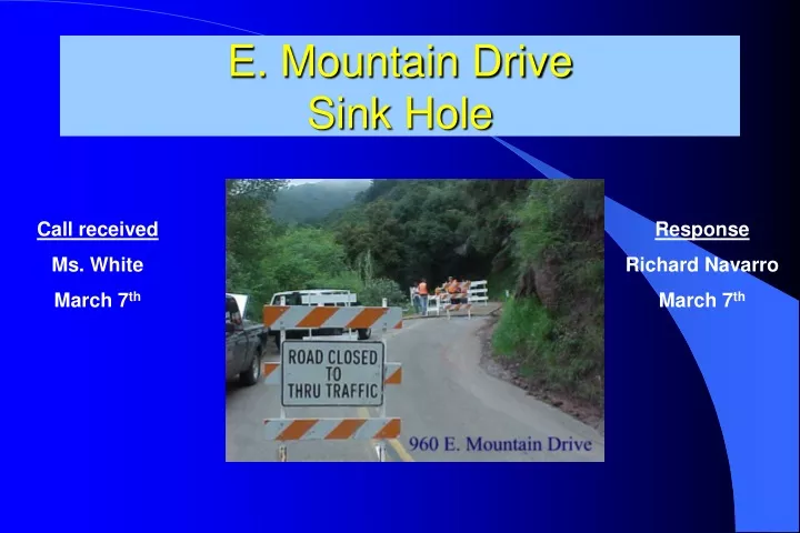 e mountain drive sink hole