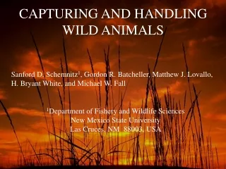 CAPTURING AND HANDLING  WILD ANIMALS