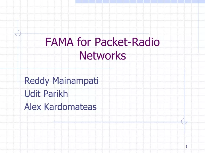fama for packet radio networks