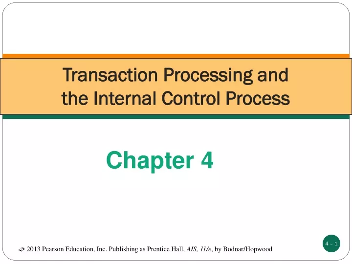 transaction processing and the internal control process