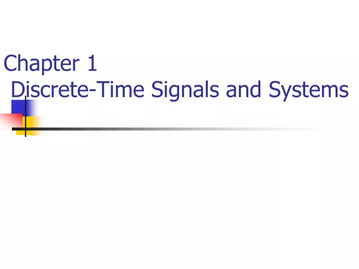 chapter 1 discrete time signals and systems