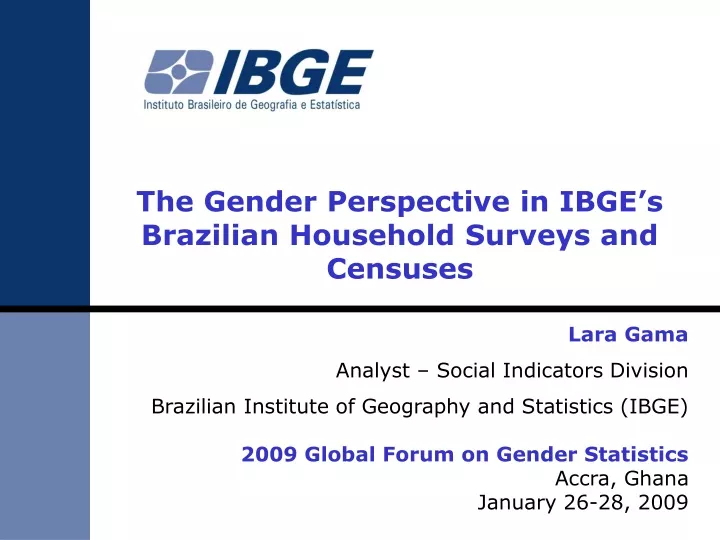 the gender perspective in ibge s brazilian