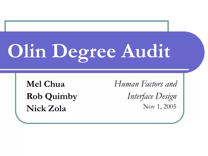 olin degree audit