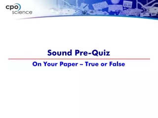 Sound Pre-Quiz