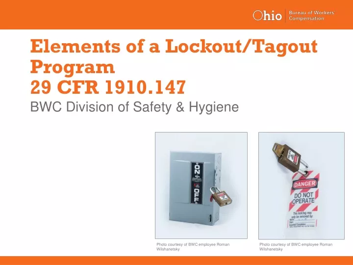 elements of a lockout tagout program 29 cfr 1910 147