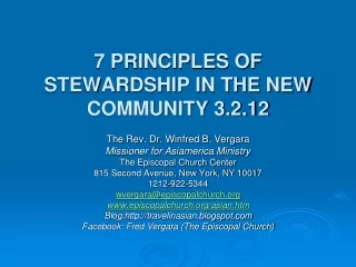 7 PRINCIPLES OF STEWARDSHIP IN THE NEW COMMUNITY 3.2.12