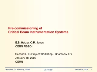 Pre-commissioning of  Critical Beam Instrumentation Systems