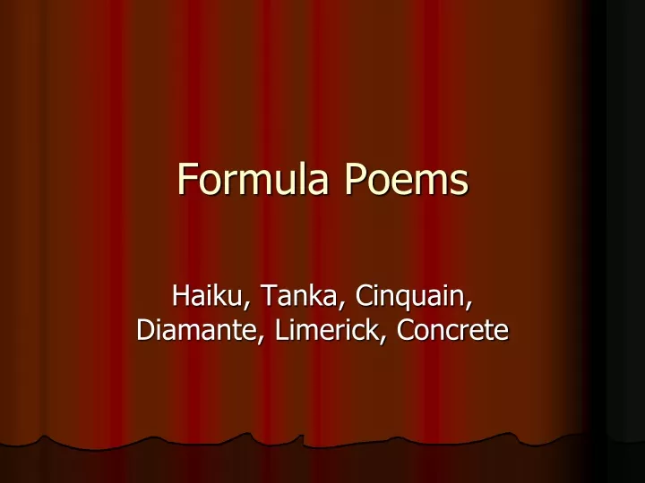 formula poems