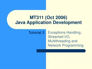 MT311 (Oct 2006) Java Application Development