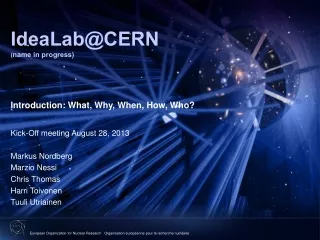 IdeaLab@CERN ( name in progress)