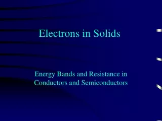 Electrons in Solids