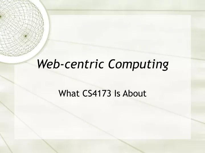 web centric computing