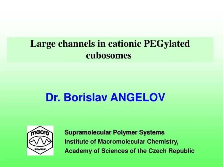 large channels in cationic pegylated cubosomes