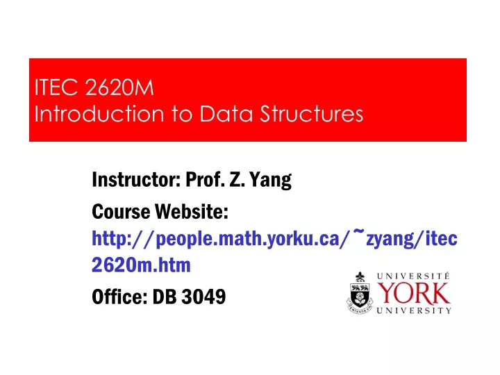 itec 2620m introduction to data structures