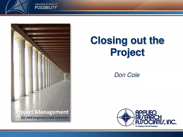 closing out the project