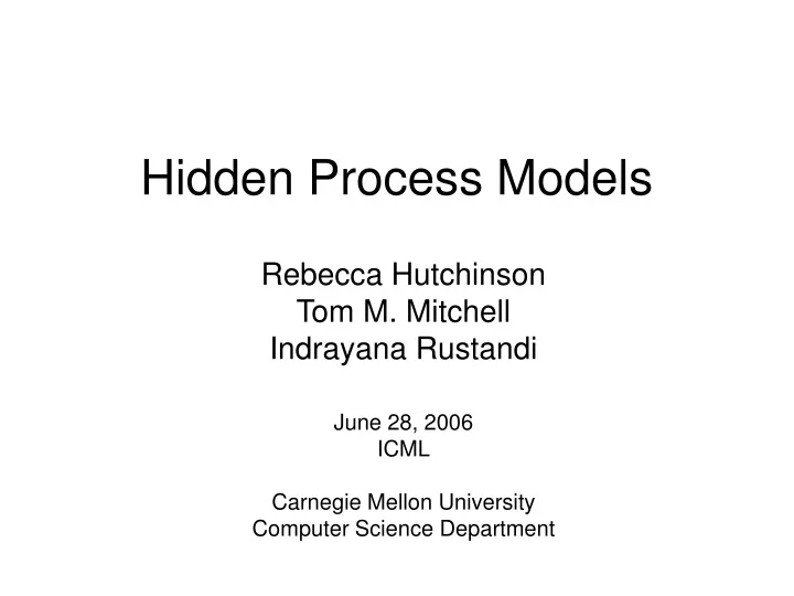 hidden process models