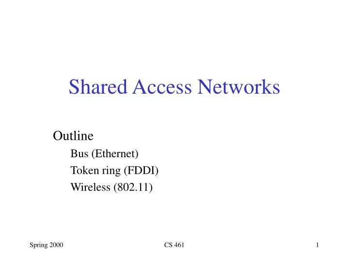 shared access networks