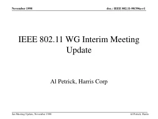 IEEE 802.11 WG Interim Meeting Update