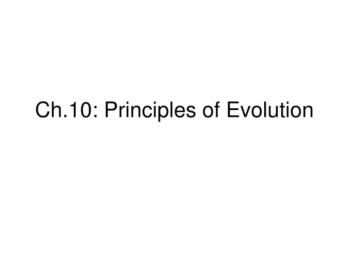 ch 10 principles of evolution