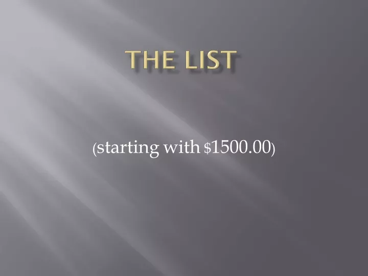 the list