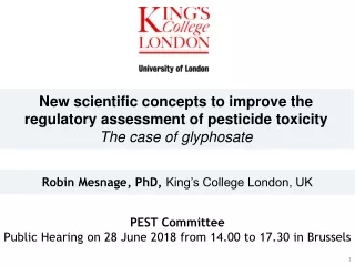 New  scientific concepts to improve the regulatory assessment of pesticide toxicity