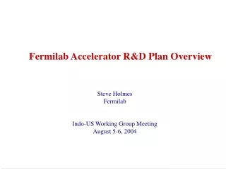 Fermilab Accelerator R&amp;D Plan Overview