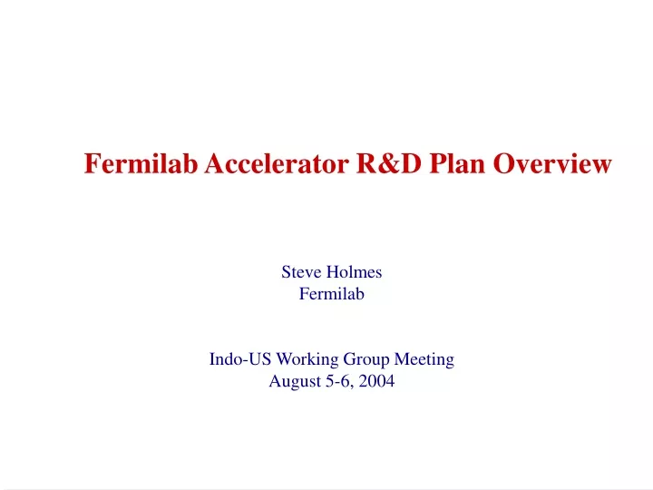 fermilab accelerator r d plan overview