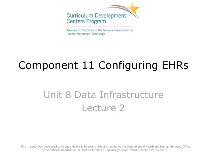 component 11 configuring ehrs