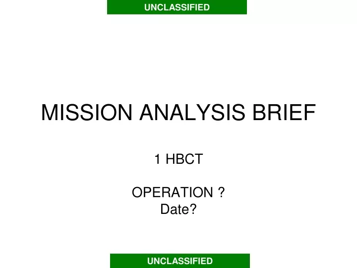 mission analysis brief