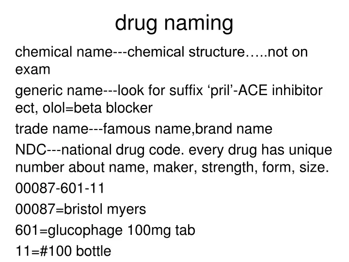drug naming