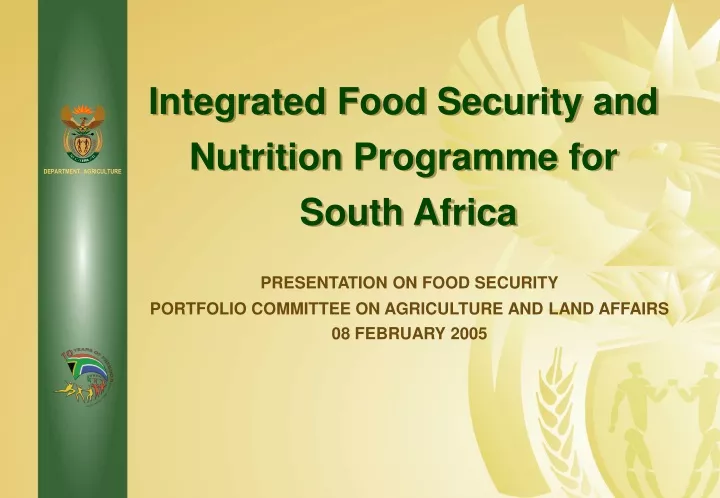 integrated food security and nutrition programme for south africa