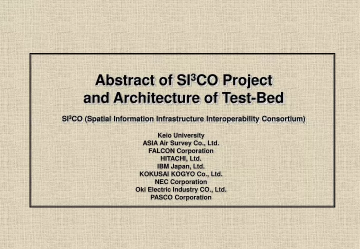 abstract of si 3 co project and architecture