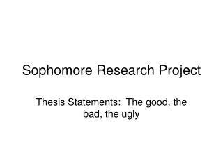 Sophomore Research Project