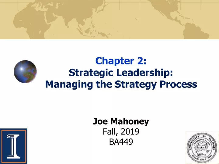 chapter 2 strategic leadership managing the strategy process joe mahoney fall 2019 ba449