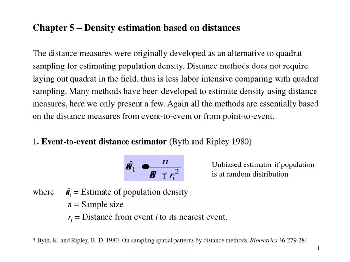 chapter 5 density estimation based on distances