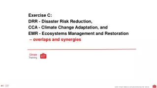 Exercise C: DRR - Disaster Risk Reduction, CCA - Climate Change Adaptation, and