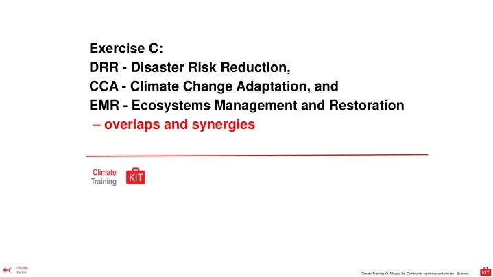 exercise c drr disaster risk reduction