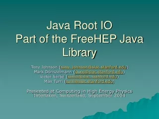 Java Root IO Part of the FreeHEP Java Library