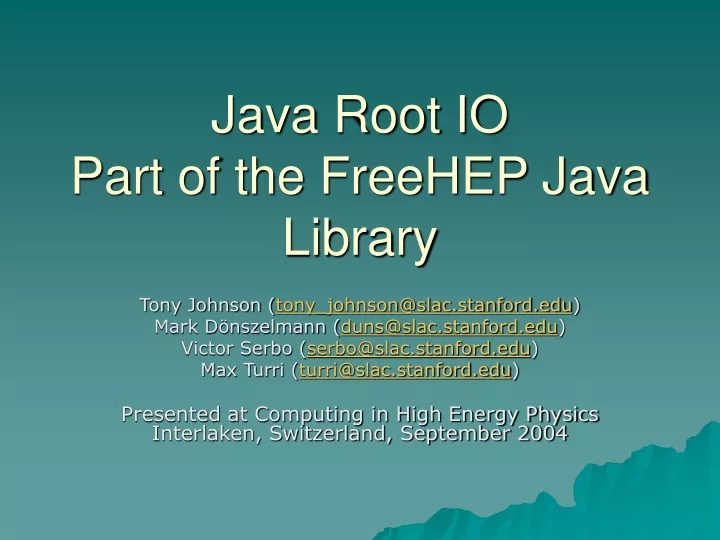 java root io part of the freehep java library