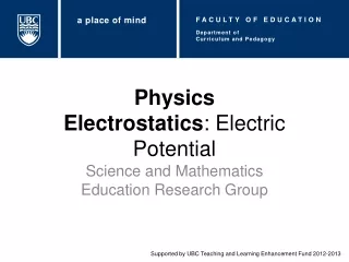 Physics Electrostatics : Electric Potential