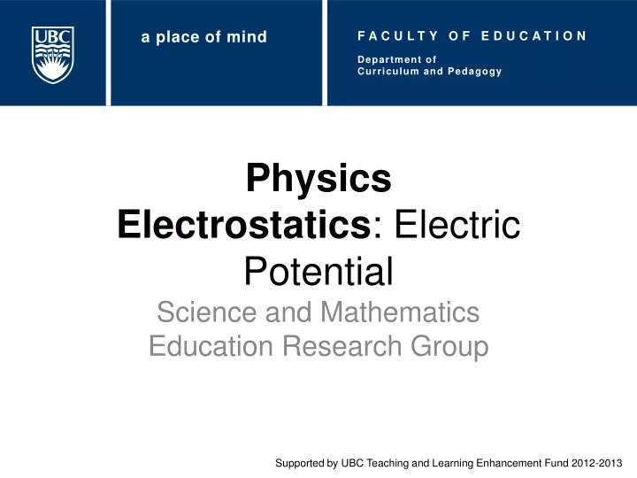 physics electrostatics electric potential