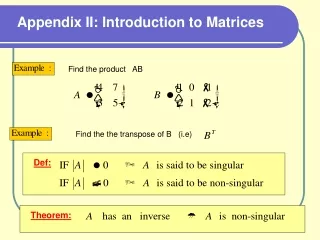 Appendix II: Introduction to Matrices