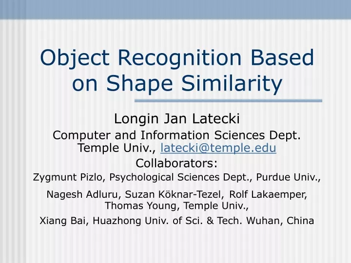 object recognition based on shape similarity