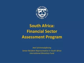 South Africa: Financial Sector Assessment Program