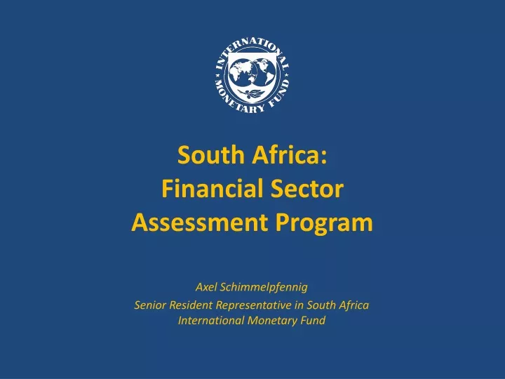 south africa financial sector assessment program