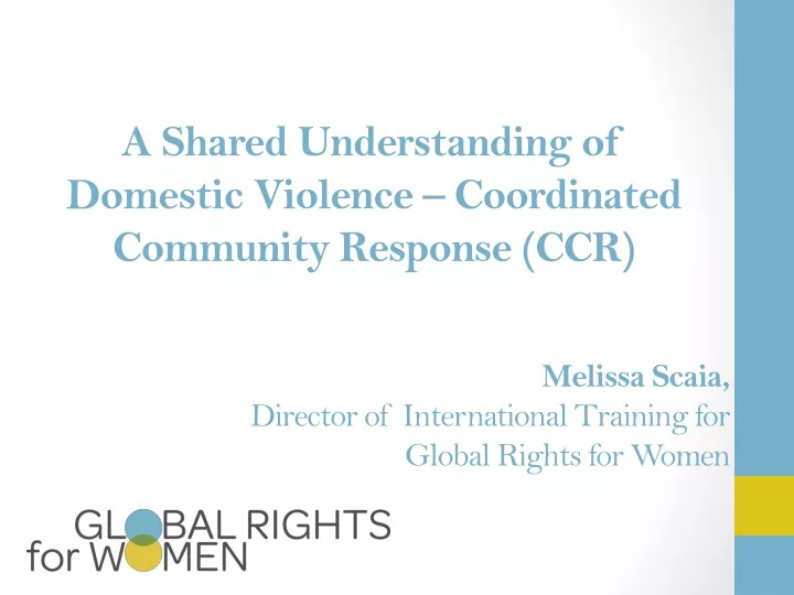 a shared understanding of domestic violence coordinated community response ccr